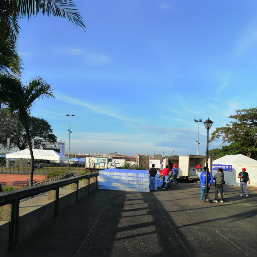 ANS Ice Plant Keeps Bagong Pilipinas Rally Refreshed with Bottled Water at Quirino Grandstand ANS Ice Plant trucks delivering bottled water to keep the crowd refreshed and hydrated at the Bagong Pilipinas rally.