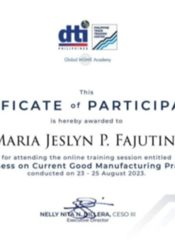 CGMP Certificate