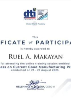 CGMP Certificate